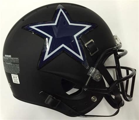 Dallas Cowboys Custom Matte Black Full Size Authentic Proline Helmet