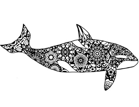 Orca Whale Mosaic Adult Coloring Page – Mermaid Coloring Pages