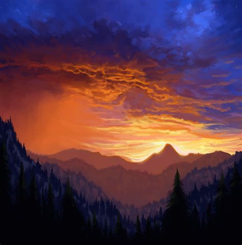 ArtStation - Stormy Sunset, Kyle Merriman