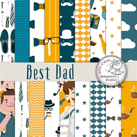 Man Digital Paper Fathers Day Papers Dad Papers Best Dad Etsy