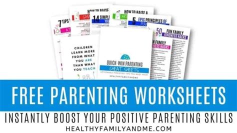 Free Parenting Worksheets How To Boost Your Positive Parenting Skills