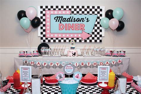Ats4 provides maxis match custom content to download for the video game the sims 4. 50s Diner Birthday Party Printable Decorations - Editable ...