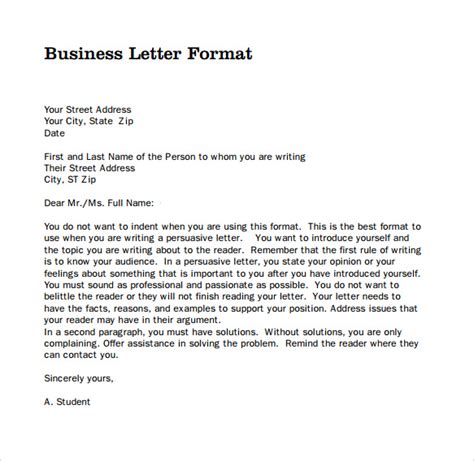 Free 6 Sample Professional Business Letter Templates In Pdf Ms Word
