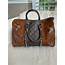 Brown Cow Print Satchel Purse With Repurposed LV Detail  Be Happy