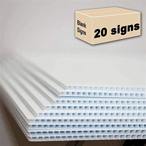 20 White Signs Blank 18x24 Inch X 4 Mm Corrugated Plastic Signs Blank