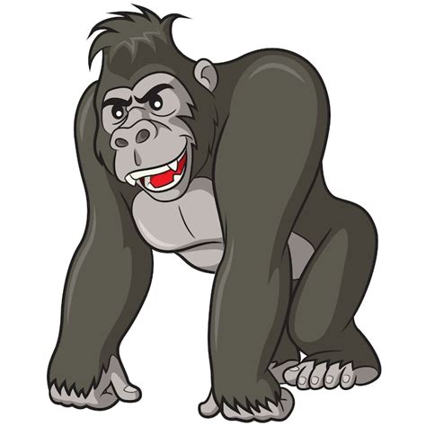 Dibujos Animados De Gorila Vector Premium