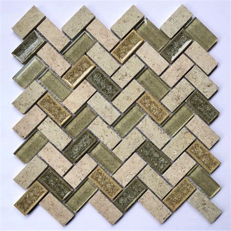 12x12 Herringbone Glass Mosaic Tile Green 1299 Per Sheet Gm