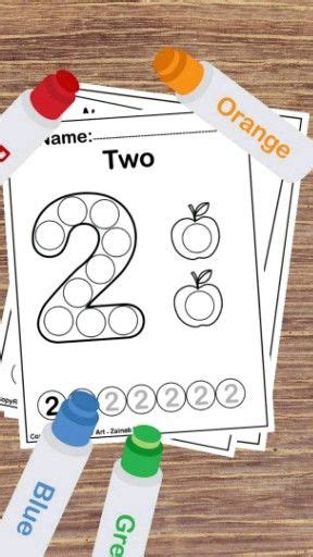 Set Of 123 Numbers Count Apples Dot Marker Activity Coloring Pages E31