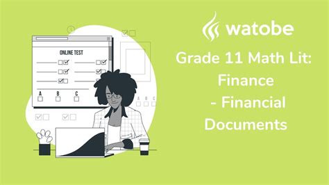 Grade Finance Math Literacy Financial Documents Youtube