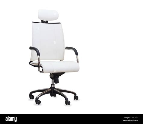 Modern Office Chair From White Leather Isolated G0C8A6 