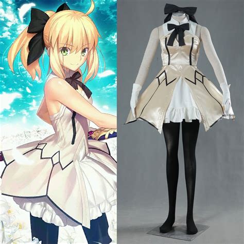 Hot Games Anime Fate Stay Night Zero Zero Saber Lily Cosplay Costume Dress Full Suit Any Size