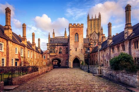 Vicars Close Wells Cathedral Wells Somerset England Cathedral