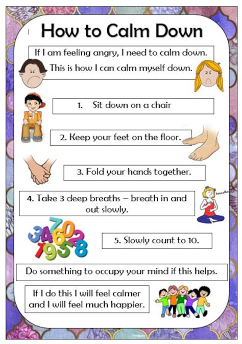 Printable How To Calm Down Poster Classroom Display Etsy España