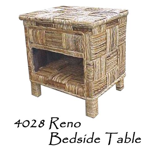 Reno Wicker Bedside Table Natural Rattan Furniture Wholesale Supplier