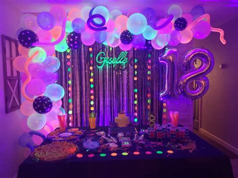 All Glow D Up 18th Birthday Party 18 Birthday Party Decorations Glow Birthday Party