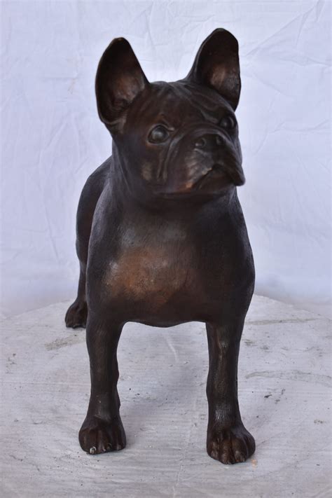 French Bulldog Standing Made Of Bronze Statue Size 9l X 20w X 18h