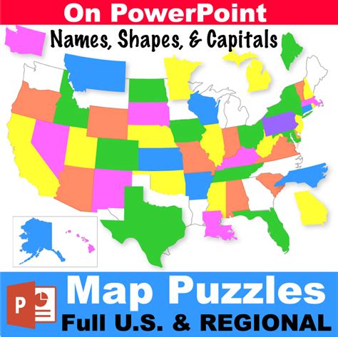United States Map With Capitals Glossy Poster Picture Photo Banner