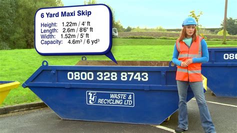 Skip Hire Info 6 Cubic Yard Maxi Skip Available From Tj Waste