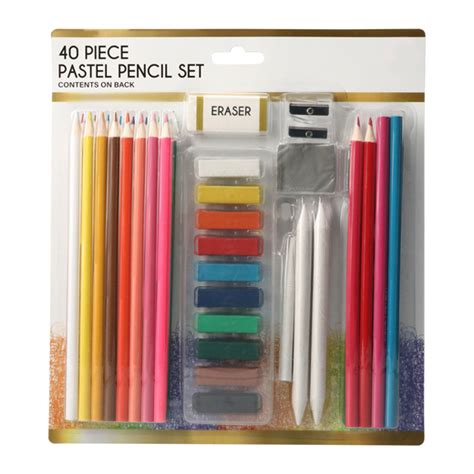 40 Piece Pastels And Colored Pencils Set Five Below Let Go And Have Fun