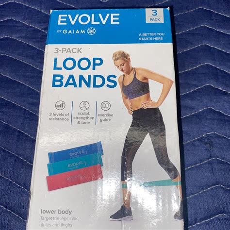 Evolve By Gaiam 3 Pack Loop Resistance Bands For Fitness Exercise For