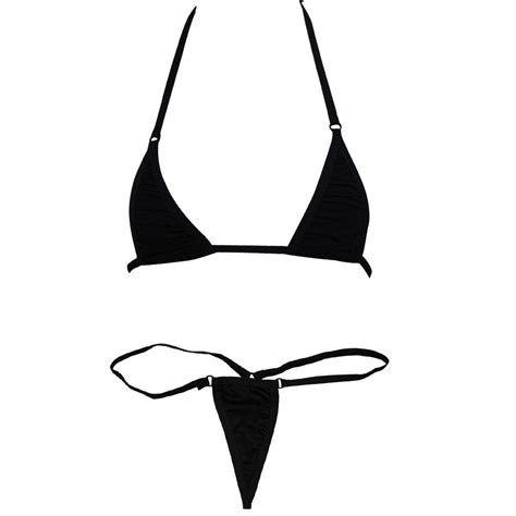 Tiaobug Women Micro G String Bikini 2 Piece Sliding Top Thong Small Bra Swimsuit Set Buy Online