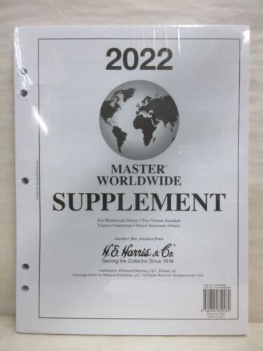2022 He Harris Master Worldwide Stamp Supplement Whitman Album Pages