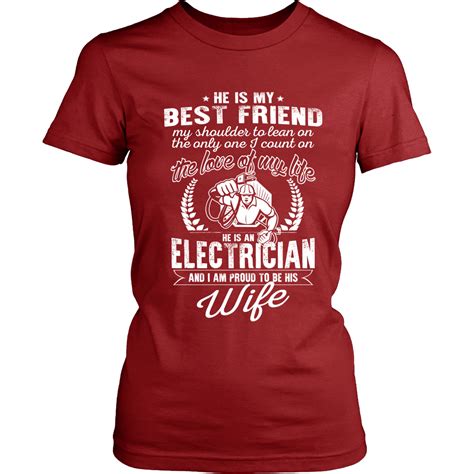 WOMENS 'ELECTRICIAN'S WIFE' SHIRT | Electrician wife, Wife shirt, Shirts