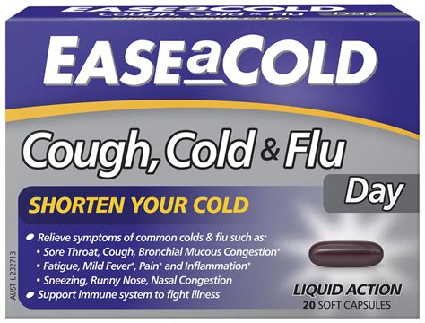 Easeacold Cough Cold And Flu Day Only 20 Soft Capsules Galluzzos Chemist