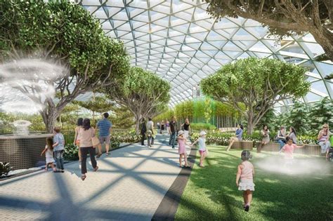 Jewel changi airport's forest valley is a terraced area featuring walking trails and seating, with over 200 species of plants. moshe safdie's jewel changi airport nears completion in ...