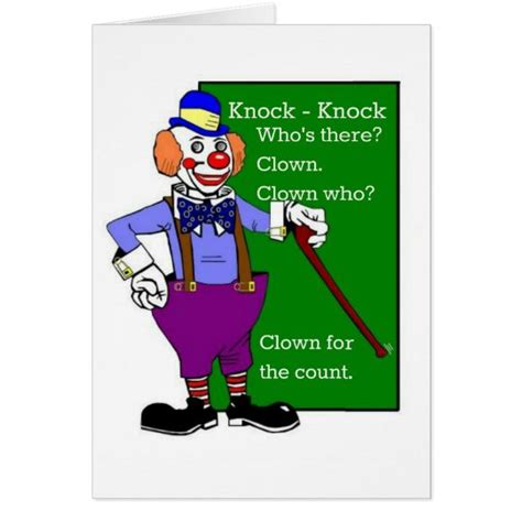 Clown Knock Knock Joke Get Well Card