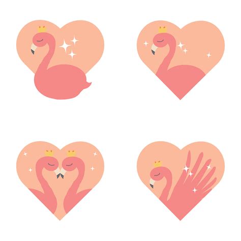 Flamingo Heart Clipart Image