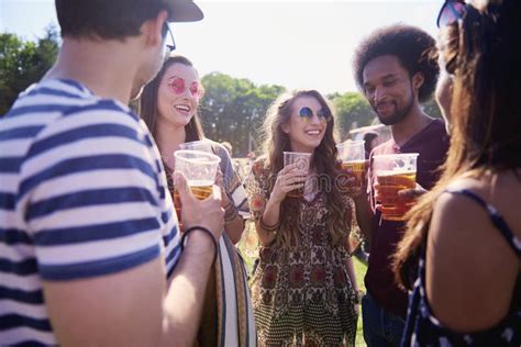 Friends Drinking Beer At The Party Stock Image Image Of Adult