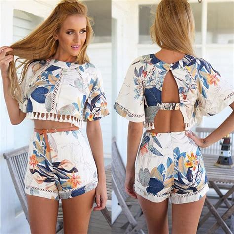 Two Piece Sets Womens Clothing Printed Dresses Two Piece Clothes