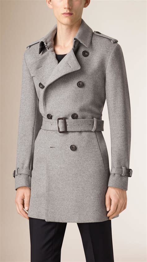 Lyst Burberry Mid Length Wool Cashmere Trench Coat In