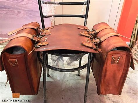 Luxury Leather Saddle Bags Biker