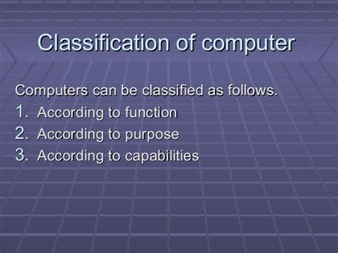 Computers Classification Of Computers