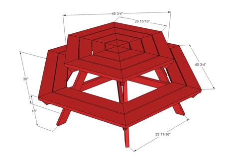Build Diy How To Build A Hexagon Shaped Picnic Table Pdf Plans Wooden