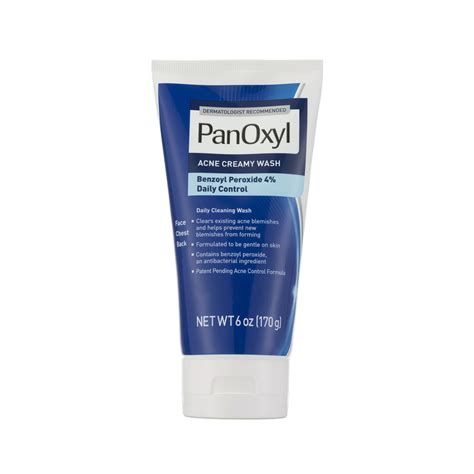 Panoxyl Creamy Acne Wash Daily Control 4 Benzoyl Peroxide 6 Oz