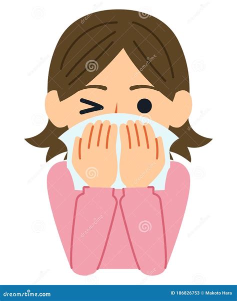 Cough Etiquette Hand Drawn Illustration Prevention Of Contagious Diseases Cartoon Vector