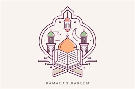 Ramadan Islamic Line Art Illustration 4 Grafik Von Freshcare · Creative