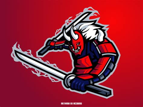 Samurai Oni Mascot Logo By Nicobayu19 On Dribbble