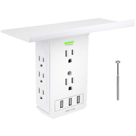 Buy Surge Protector With Shelfwall Outlet Shelf With 8 Electrical