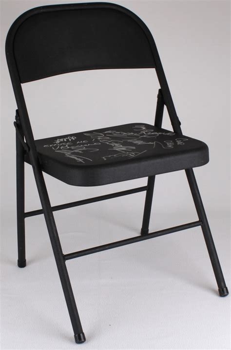 The fans in attendance loved the action of drew and chanted one more time every time drew hit shanky. WWE Black Folding Chair Signed by (19) with Vickie Guerrero, Maryse Ouellet, Conor O'Brian (JSA ...
