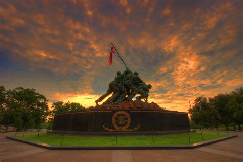 Us Marine Corps War Iwo Jima Memorial Sunrise A Photo On Flickriver