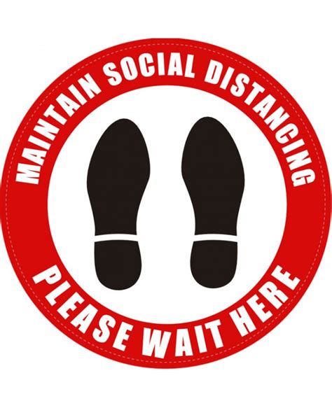 Social Distancing Round Floor Sign