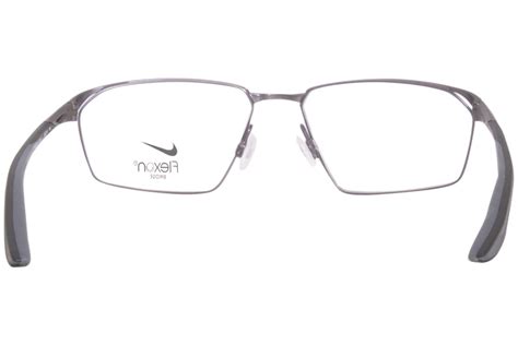 nike 4311 071 eyeglasses satin gunmetal dark grey semi rim rectangle shape 56mm