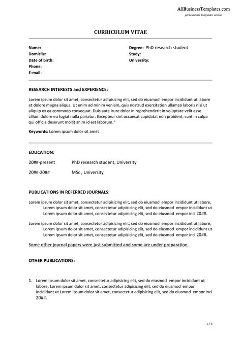 Are going through a career change. PhD Research Resume template | Templates at ...