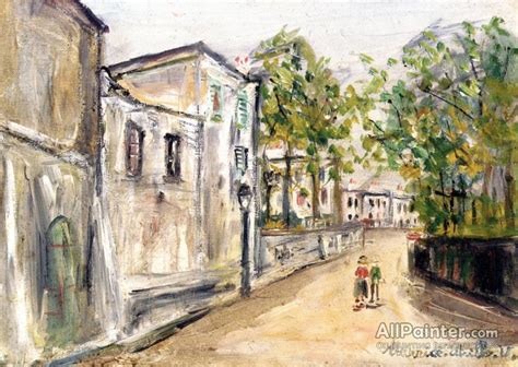 Maurice Utrillo Rue Saint Vincent In Montmartre Oil Painting