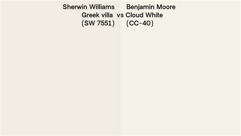 Sherwin Williams Greek Villa SW 7551 Vs Benjamin Moore Cloud White