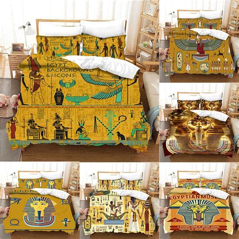 Egyptian Bedding Set Ancient Egypt Civilization Duvet Cover Characters Home Textiles African
